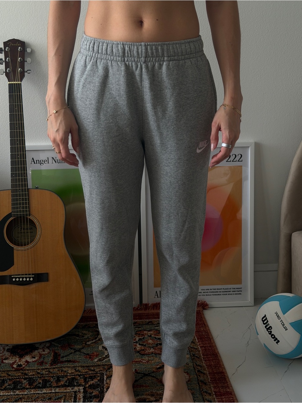 Nike Heather Gray Swoosh Joggers